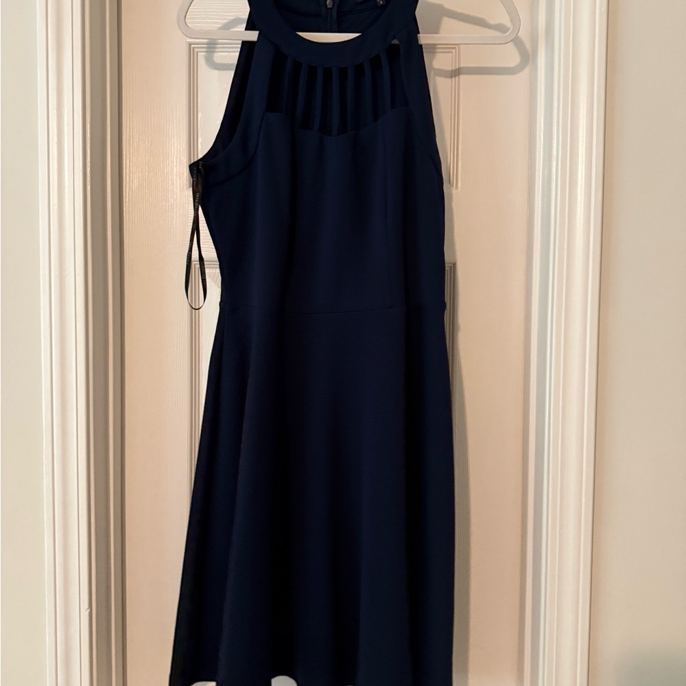 Park & Fifth Navy Blue Halter A-Line Mini Dress - Picture 2 of 5